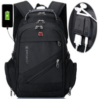 Рюкзак 8810 39 л, 17" + USB + дождевик black Черный