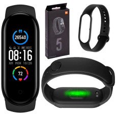 Фітнес браслет Band M5 black 5 Hey Plus кольоровий М5 крокомір, вимірювання тиску і пульсу чорні, смарт