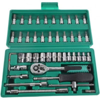 Набор ключей с трещоткой для авто 46 инструментов Tool Set в кейсе комплект автоинструментов головок бит для