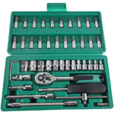 Набір ключів з тріскачкою для авто 46 інструментів Tool Set в кейсі комплект автоінструментів головок біт для машини в пластиковій