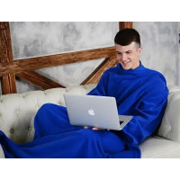 Плед с рукавами Snuggie Blanket синий и малиновый
