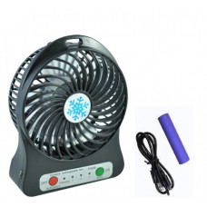 Настільний міні вентилятор Mini Fan XSFS - 01 USB з акумулятором 4.5 W Black, портативний охолоджувач повітря на підставці з Led