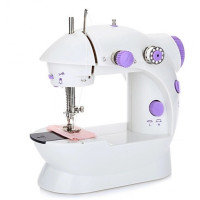 Професійна швейна машинка 4 в 1 Mini Sewing Machine SM - 202A (WJ-08), Портативна міні машинка для шиття з адаптером і педаллю для