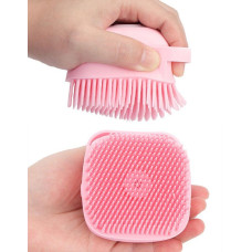 Силіконова масажна щітка Silicone Massage bath Brush з дозатором, мочалка для масажу і купання з резервуаром для мила