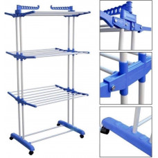 Складна стійка, сушарка для одягу, білизни 3 tiers Garment Rack With Wheels K12-120 металева так зручно Dreamland