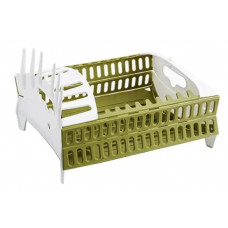 Сушарка органайзер для посуду Compact Dish Rack складна настільна сушка для виделок і ложок, Пластикова сушарка-органайзер