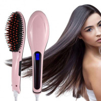 Електрична щітка-випрямляч Fast Hair Straightener HQT-906 Фен-щітка для випрямлення та укладки волосся з LED дисплеєм та