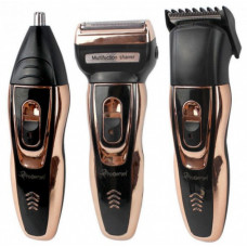 Акумуляторна чоловіча електробритва, машинка, тример Gemei GM-595 Hair Trimmer для бороди і носа, універсальний набір 3 в 1