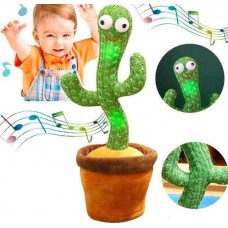 Розмовляючий танцюючий кактус з підсвічуванням Dancing Cactus tiktok 32 см на акумуляторі, співаючий, повторюшка