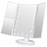 Косметичне потрійне дзеркало з сенсорною кнопкою Superstar Magnifying Mirror JN-817 3 в 1 зі збільшенням, складне дзеркало з LED