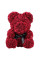 Маленький ведмедик з штучних 3D троянд Teddy Bear de Luxe 25 см Burgundy, бордовий ведмідь Тедді