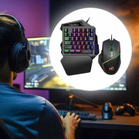 Набір ігрова клавіатура та мишка 198I G506, підсвітка, мультимедіа клавіші, чорний