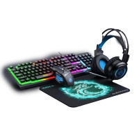 Игровой комплект 4 в 1 Gaming Set клавиатура, мышь, коврик и наушники для геймеров