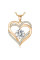Ожерелье женское с голубым циркониевым камнем Heart Love золотое