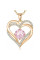 Ожерелье женское с голубым циркониевым камнем Heart Love золотое