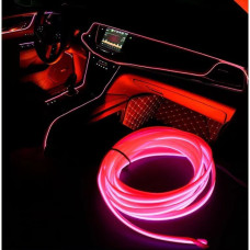 Неонова гнучка підсвітка для салону авто 5 м червона USB