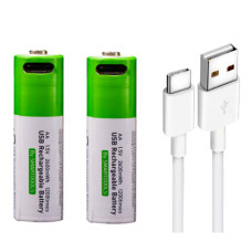 Батарейки AA USB Type-C комплект 2 шт 1.5 В 2600 мВт