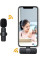 Микрофон петличный беспроводной с адаптером Lightning-Type-C K8 черный