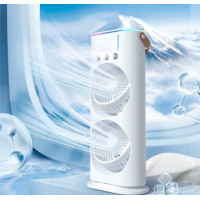 Вентилятор увлажнитель воздуха LY-887 портативный с LED подсветкой распылитель воды для дома