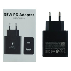 Мережевий адаптер для швидкого заряджання 35W з виходами USB-C та USB-A, підтримка Power Delivery, чорний