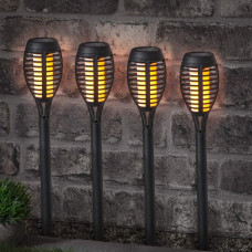 Вуличні світильники для саду Art Deco Spotlight Garden Flames з ефектом полум'я працюють від сонячних батарей