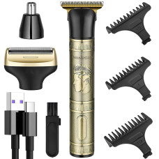 Машинка 3 в 1 GM 8045 для волосся бороди носа та вух USB-зарядка чоловічий тример із комплектом насадок