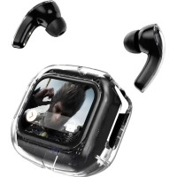 Навушники бездротові Inspire Air MAX Bluetooth 5.0 з прозорим кейсом LCD дисплей сенсорне керування