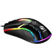 Дротова ігрова миша X3 з LED-підсвіткою, 1200 DPI, USB, чорна