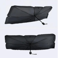 Солнцезащитный автозонт Car Umbrella для лобового стекла 140×78 см, складной, черный