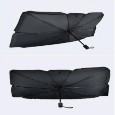 Сонцезахисний автозонт Car Umbrella для лобового скла 140×78 см, складаний, чорний