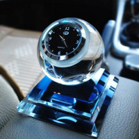 Ароматизатор авто гелевый Vert-04 круглой формы с кристаллом встроенными часами для панели обновляет воздух