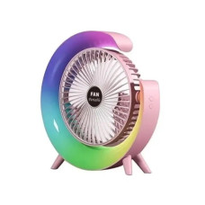 Вентилятор настільний з підсвіткою RGB три режими обертання на сто вісімдесят градусів живлення через USB