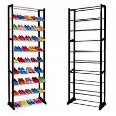 Полиця для взуття Amazing Shoe Rack на 30 пар взуття, десять ярусів, розбірна, міцна та стильна, чорного кольору