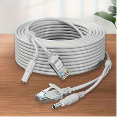 Готовий комбінований кабель RJ45 з DC завдовжки 10 метрів, мідний, призначений для систем відеоспостереження з