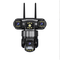 Вулична Wi-Fi IP-камера відеоспостереження V380 SC28-W з роздільною здатністю 12 МП, обладнана чотирма об'єктивами