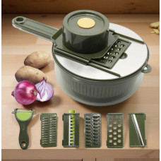 Овочерізка ручна Vegetable Cutter MAG-744 10 в 1 з кошиком, терткою та контейнером