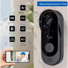 Бездротовий відеодзвінок з камерою Tuya Life Doorbell Wi-Fi, нічне бачення, двосторонній зв'язок