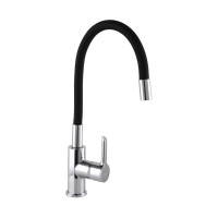 Кухонный смеситель Rubineta Flexy 33 BK с гибким изливом, латунь, хром, аэратор Neoperl, черный