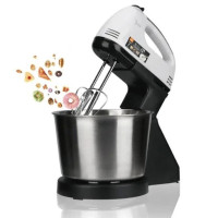 Миксер кухонный стационарный R-6637W с чашей 2 л 7 скоростей венчики и крюки белый