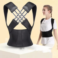 Корсет для выравнивания спины POSTURE BELT, эластичный корректор осанки, регулируемый, унисекс, L–XXL, чёрный