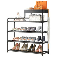 Підлогова металева полиця для взуття на 5 секцій, розбірна етажерка в передпокій
