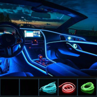 Підсвітка салону авто гнучкий холодний неон 5 м з USB та інвертором