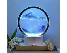 Настільна LED-лампа нічник RGB 3D пісочний годинник Sandscape з USB і батарейним живленням, обертовий арткартин