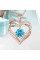 Ожерелье женское с голубым циркониевым камнем Heart Love золотое