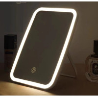 Зеркало настольное макияжное с LED подсветкой и сенсорным выключателем на аккумуляторе