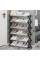 Полка для обуви складная Shoe Rack на 6 ярусов Черная алюминиевые трубы Разборная обувница