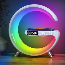 Функціональна лампа нічник Light Sound Machine 5 в 1 з бездротовою зарядкою 15 W, Bluetooth колонкою