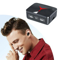 Наушники Bluetooth M90 Pro с зарядным кейсом PowerBank, RGB подсветкой и активным шумоподавлением (ANC)