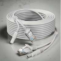 Готовый комбинированный кабель RJ45 + DC, 20 м, медный, для видеонаблюдения
