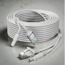 Готовый комбинированный кабель RJ45 + DC, 20 м, медный, для видеонаблюдения